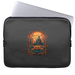 Housse Pour Ordinateur Portable Citrouille d'Halloween Maison Hantée Pleine Lune C
