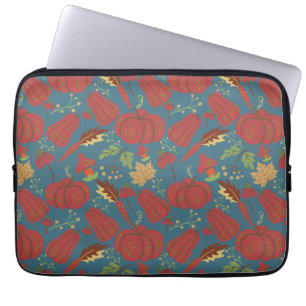 Housse Pour Ordinateur Portable Citrouille et carotte sans couture motif rouge et