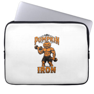 Housse Pour Ordinateur Portable Citrouille Fer Vintage Bodybuilder Halloween Desig