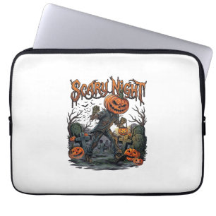Housse Pour Ordinateur Portable Citrouille Monstrueuse de Nuit Effrayante Lanterne