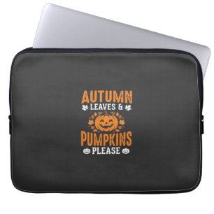 Housse Pour Ordinateur Portable Citrouilles de feuilles d'automne S'il vous plaît