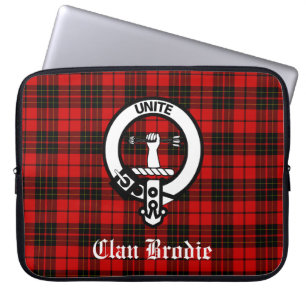 Housse Pour Ordinateur Portable Clan Brodie Crest Badge et Tartan
