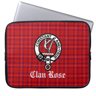 Housse Pour Ordinateur Portable Clan Rose Crest Badge & Tartan