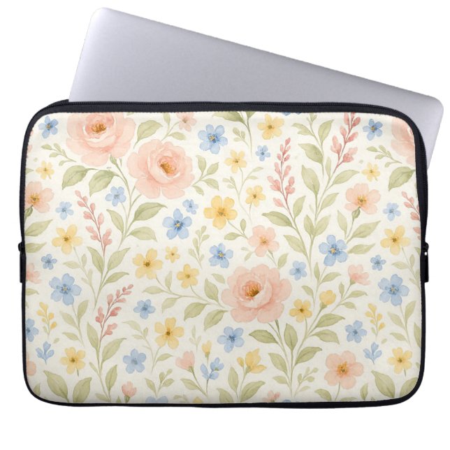 Housse Pour Ordinateur Portable Classy Shabby Chic Floral Motif (Devant)