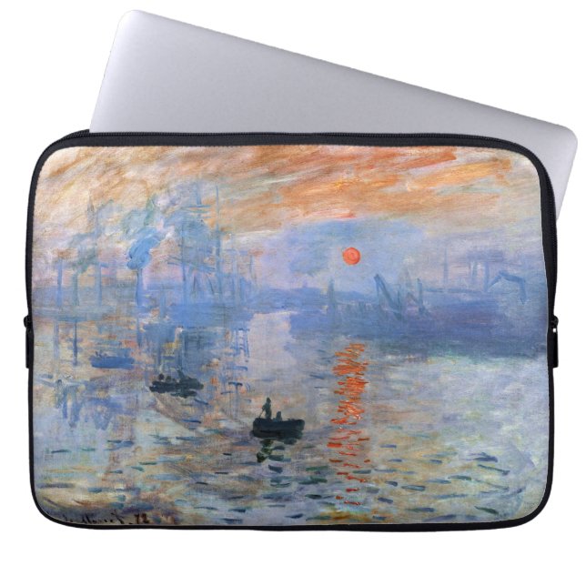 Housse Pour Ordinateur Portable Claude Monet Impression Sunrise 1872 Harbor Art (Devant)