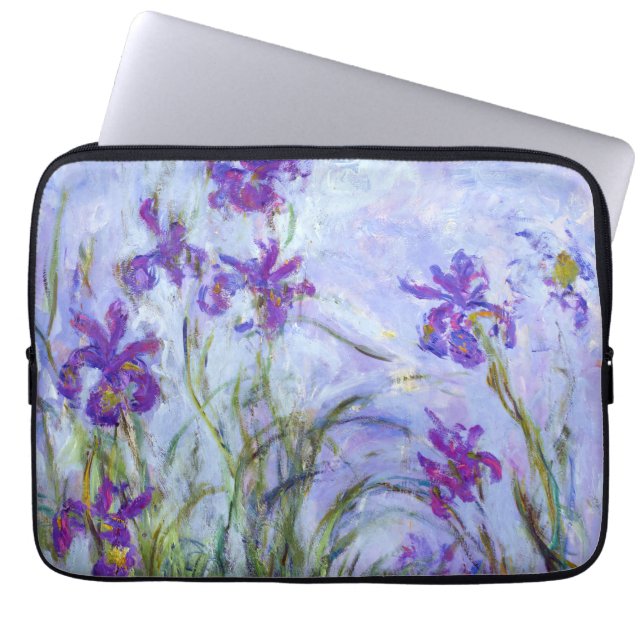 Housse Pour Ordinateur Portable Claude Monet - Lilac Irises / Iris Mauves (Devant)