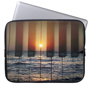 Housse Pour Ordinateur Portable Clavier de piano Sunset : Greek Island Romance