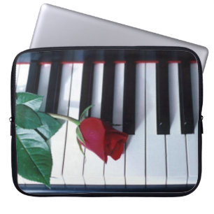 Housse Pour Ordinateur Portable Clavier Rose Piano Motif Portable