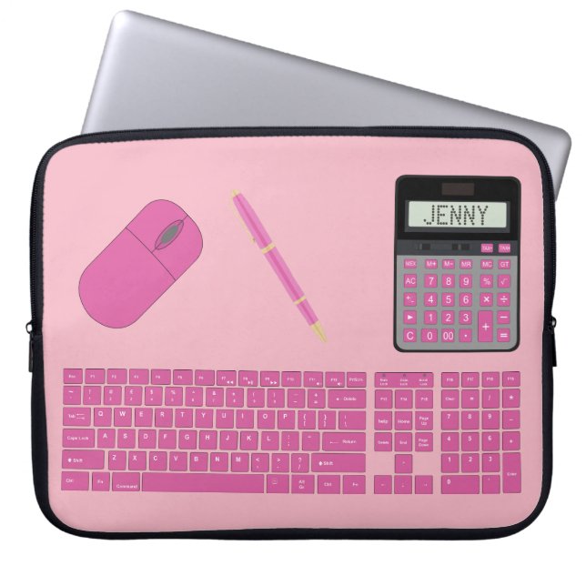 Housse Pour Ordinateur Portable Clavier, souris, calculateur et stylo (Devant)