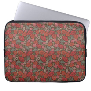 Housse Pour Ordinateur Portable Clé ancienne Steampunk victorienne avec coquelicot