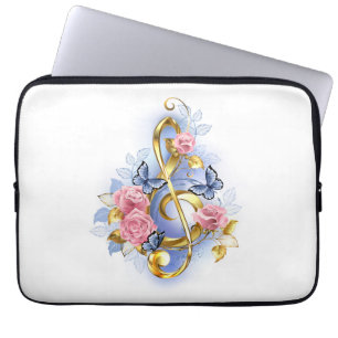 Housse Pour Ordinateur Portable Clé de fer avec roses roses roses
