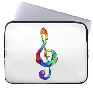 Housse Pour Ordinateur Portable Clé de musique arc-en-ciel