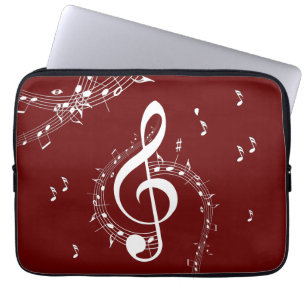 Housse Pour Ordinateur Portable Climacic G Clef Music Rouge