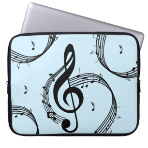 Housse Pour Ordinateur Portable Climactic G Clef Music Blue