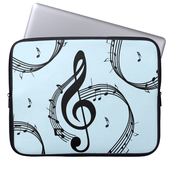 Housse Pour Ordinateur Portable Climactic G Clef Music Blue (Devant)