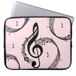 Housse Pour Ordinateur Portable Climactic G Clef Music Pink