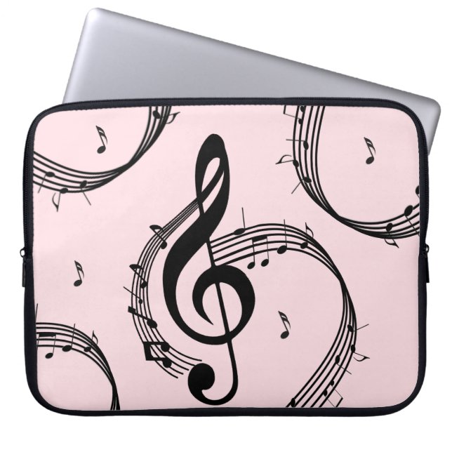 Housse Pour Ordinateur Portable Climactic G Clef Music Pink (Devant)