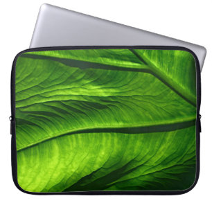 Housse Pour Ordinateur Portable Closeup photo de la feuille verte