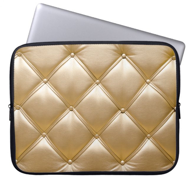 Housse Pour Ordinateur Portable Closeuse en cuir doré (Devant)