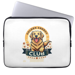 Housse Pour Ordinateur Portable Club Énergie Dorée Golden Retriever Chien Vintage