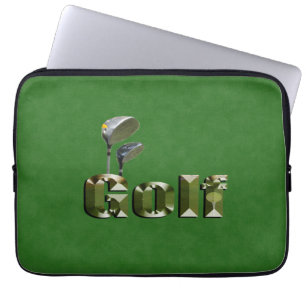 Housse Pour Ordinateur Portable Clubs De Golf Sur Green Denim,