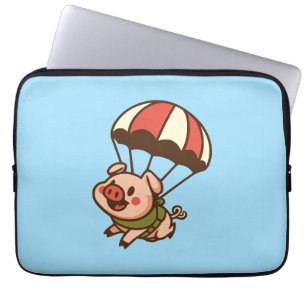 Housse Pour Ordinateur Portable Cochon de parachutisme