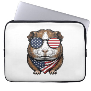 Housse Pour Ordinateur Portable Cochon d'Inde patriotique Gravure vintage