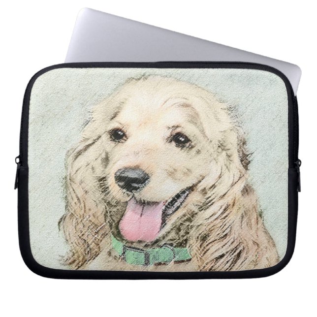Housse Pour Ordinateur Portable Cocker Spaniel Buff Peinture - Art Chien original (Devant)