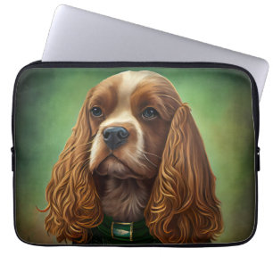 Housse Pour Ordinateur Portable Cocker Spaniel Chien en robe de fête St. Patrick