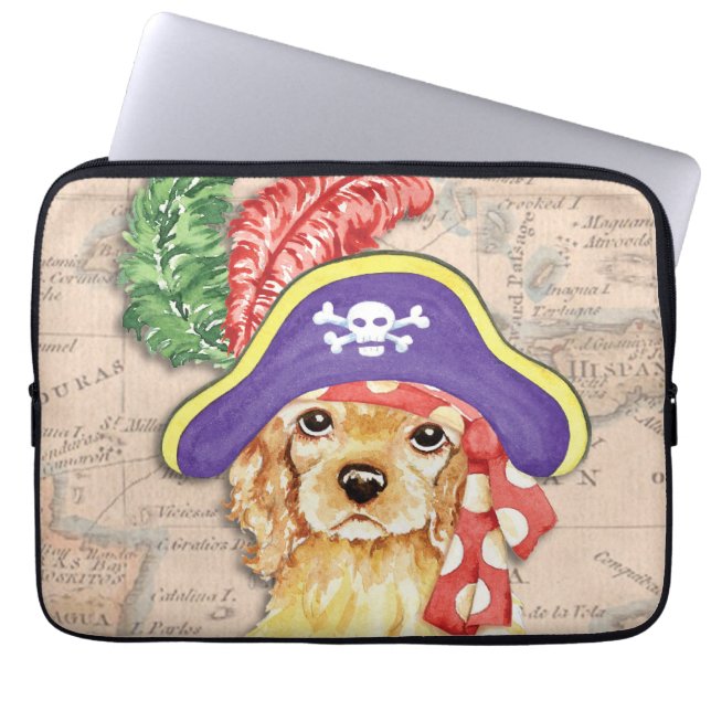 Housse Pour Ordinateur Portable Cocker Spaniel Pirate (Devant)