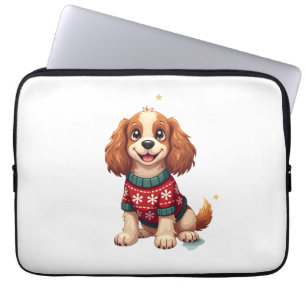 Housse Pour Ordinateur Portable Cocker Spaniel Snowflake chien brillant