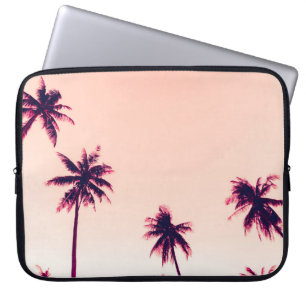 Housse Pour Ordinateur Portable Cocotiers de palmiers tropicaux au coucher du sole