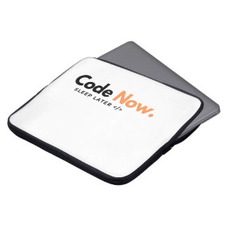 Housse Pour Ordinateur Portable Code Now, Sommeil plus tard - Manche d'ordinateur