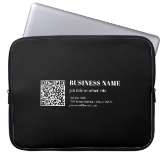 Housse Pour Ordinateur Portable Code QR personnalisé & Texte rétro-moderne modifia