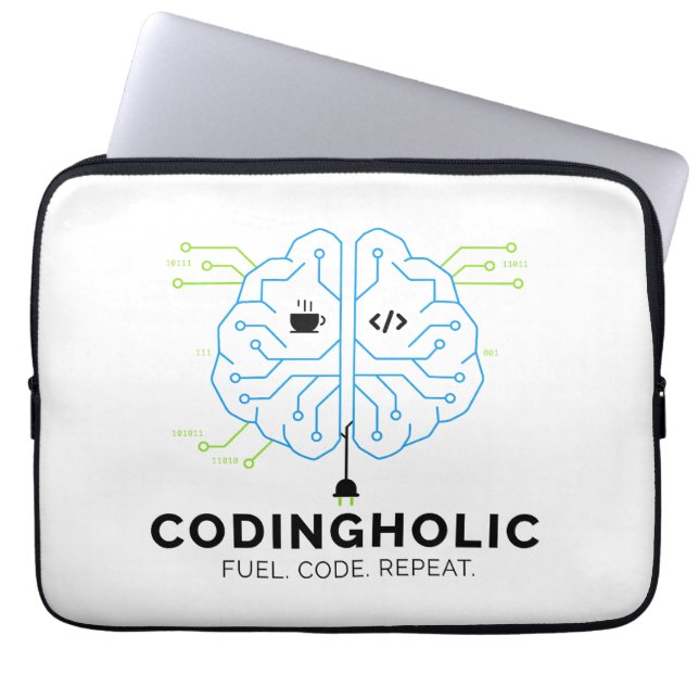 Housse Pour Ordinateur Portable Codingholic Tech Brain Programmer | Developer (Devant)