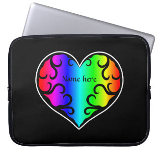 Housse Pour Ordinateur Portable Coeur arc-en-ciel victorien mignon 15"