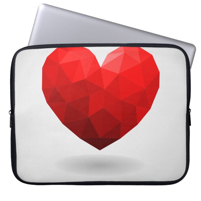 Housse Pour Ordinateur Portable Coeur d'amour bas poly valentine (Devant)