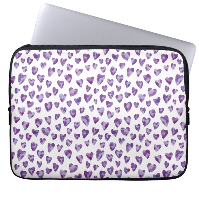Housse Pour Ordinateur Portable Coeur d'aquarelle pourpre (Devant)
