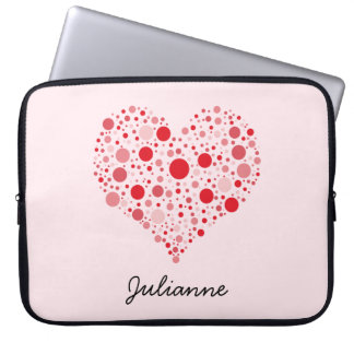 Housse Pour Ordinateur Portable Cœur en points