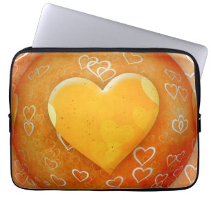 Housse Pour Ordinateur Portable Coeur jaune