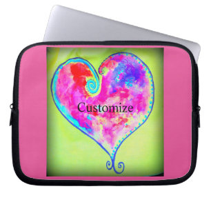 Housse Pour Ordinateur Portable Coeur rose tourbillonnant Thunder_Cove