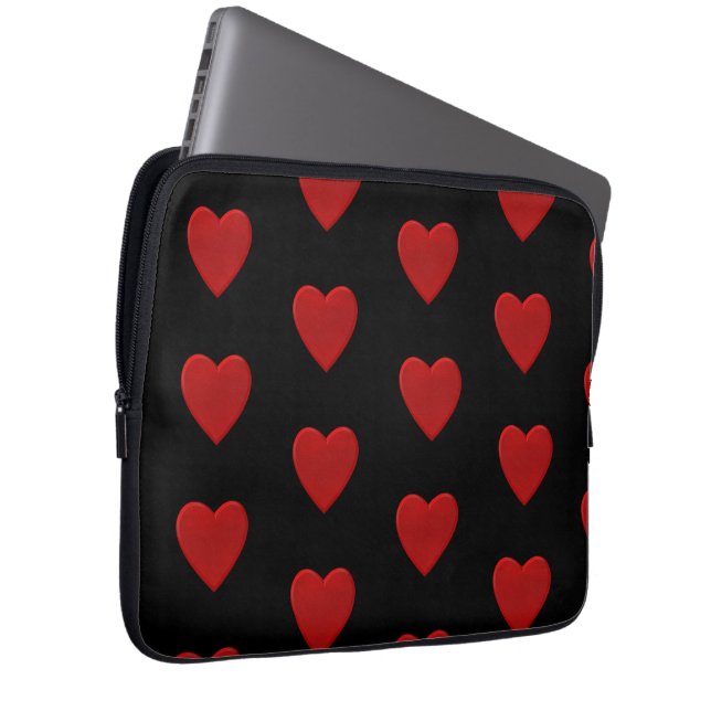 Housse Pour Ordinateur Portable Coeur rouge (Devant droit)