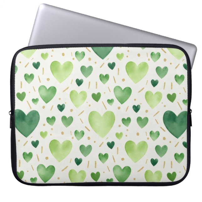 Housse Pour Ordinateur Portable Cœurs aquarelle du jardin sage (Devant)