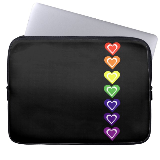 Housse Pour Ordinateur Portable Cœurs arc-en-ciel (Devant)