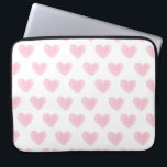 Housse Pour Ordinateur Portable Coeurs d'aquarelle rose. Motif d'amour doux<br><div class="desc">Aquarelle rose pâle coeurs motif manche pour ordinateur portable pour la Saint Valentin ou cadeau romantique. Veuillez me contacter si vous avez besoin d'autres articles.</div>