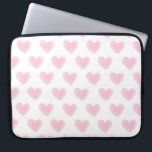 Housse Pour Ordinateur Portable Coeurs d'aquarelle rose. Motif d'amour doux<br><div class="desc">Aquarelle rose pâle coeurs motif manche pour ordinateur portable pour la Saint Valentin ou cadeau romantique. Veuillez me contacter si vous avez besoin d'autres articles.</div>