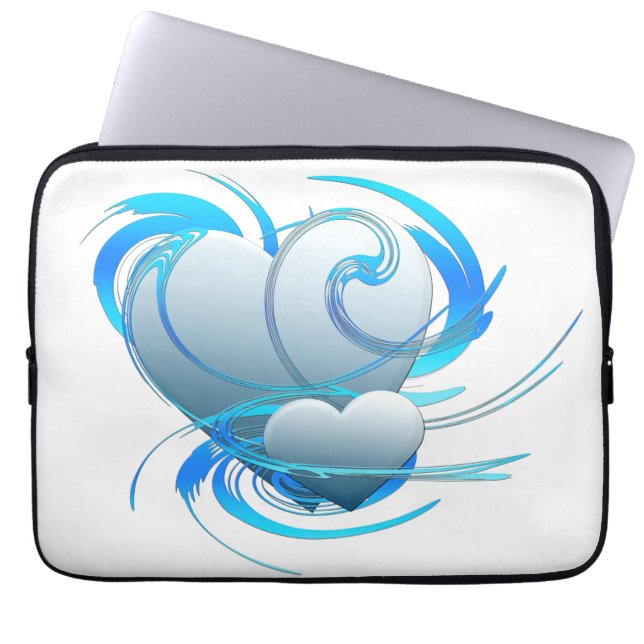 Housse Pour Ordinateur Portable Coeurs de tourbillon (Devant)