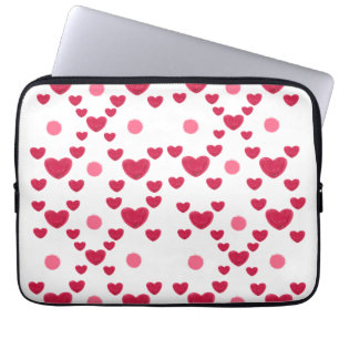 Housse Pour Ordinateur Portable Cœurs en gelée 3D personnalisés & motif mignon à p