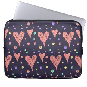 Housse Pour Ordinateur Portable Coeurs motifs Fille colorée Moderne Cute