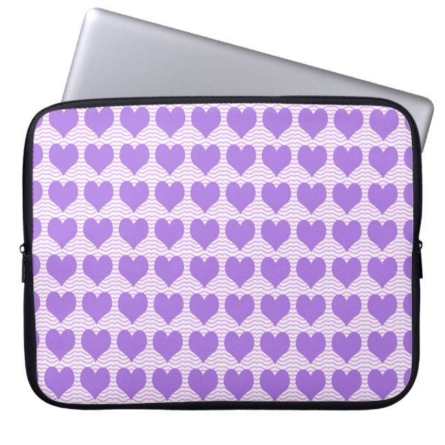 Housse Pour Ordinateur Portable Coeurs pourpres (Devant)